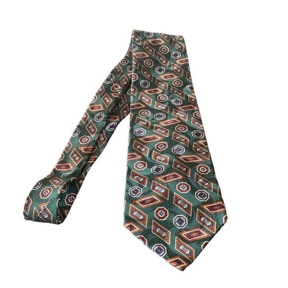Pre Owned Men’s Geoffrey Beene Tie Neck Tie Necktie 100% Silk From Italy USA - Picture 2 of 5